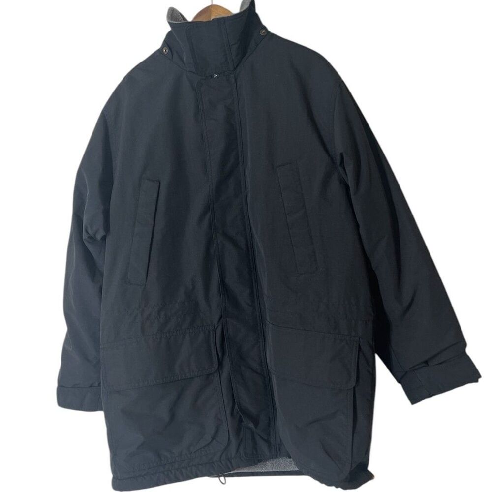 Vintage Lands End Longline Nylon Fleece Snow Jacket Mens Sz M Reg Heavyweight